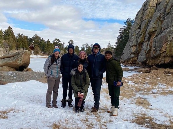 DCB student work group in front of Cliff Lake