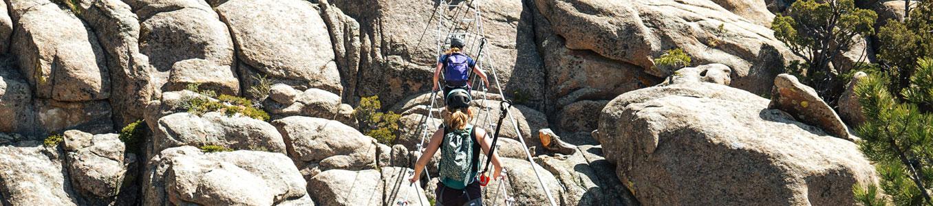 hikers on via ferrata